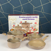 Magic Gold 7Pcs Premium Granite Marble Coated Cooking Set